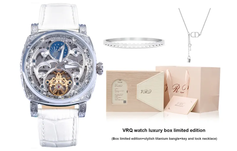 VRQ Faith Series Galo Automatic Mechanical Movement Watch Women's Watch Cut-Out Dial-5