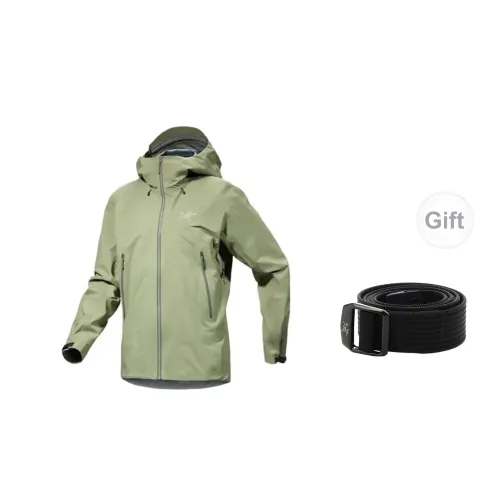 Arcteryx Alpha Series Windbreaker Jackets Men Sage Green With Free Belt Size L