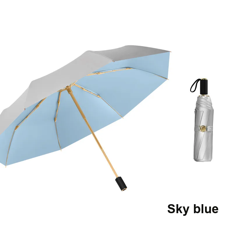 TIANWEI UMBRELLA Double Layer Titanium Silver Sun Umbrella With UV Protection All Weather Solid Color Umbrella-9