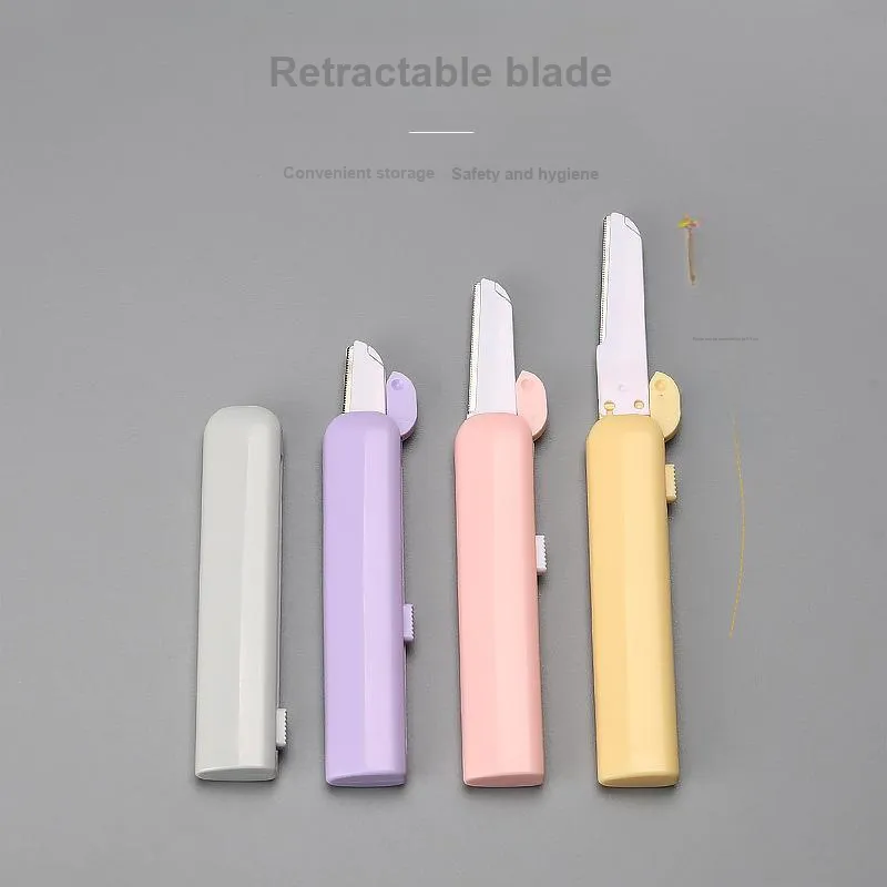 JIAOXUEFEI Rhombus Exquisite Retractable Eyebrow Razor Shaving Blade Perfect For Beginners Cosmetologists Portable-6