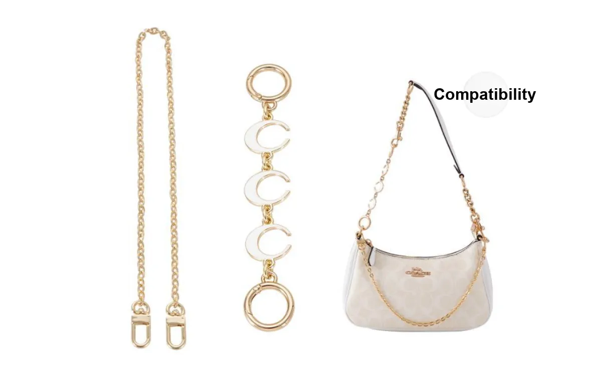 Lan Bao Fan Metal Alloys Bag Straps Women's Gold-Tone