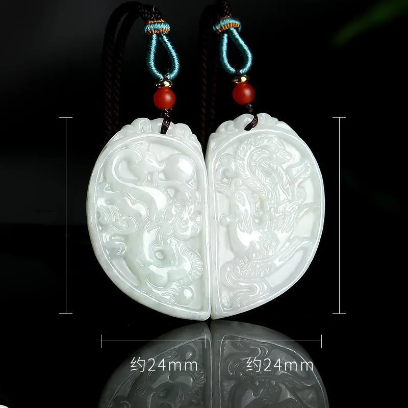 With The Heart Of The Jade Glutinous Jade Necklaces Unisex-2