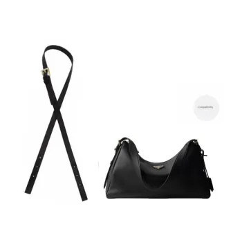 Cow Leather Bag Strap Women's Black