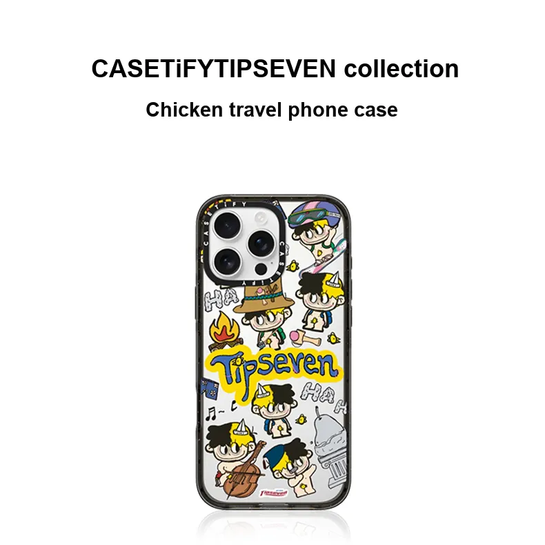 CASETIFY TPU Material TIPSEVEN Collection Chicken Travel Phone Cases Compatible With IPhone 16/15/14/Pro/Ma Cartoon-1