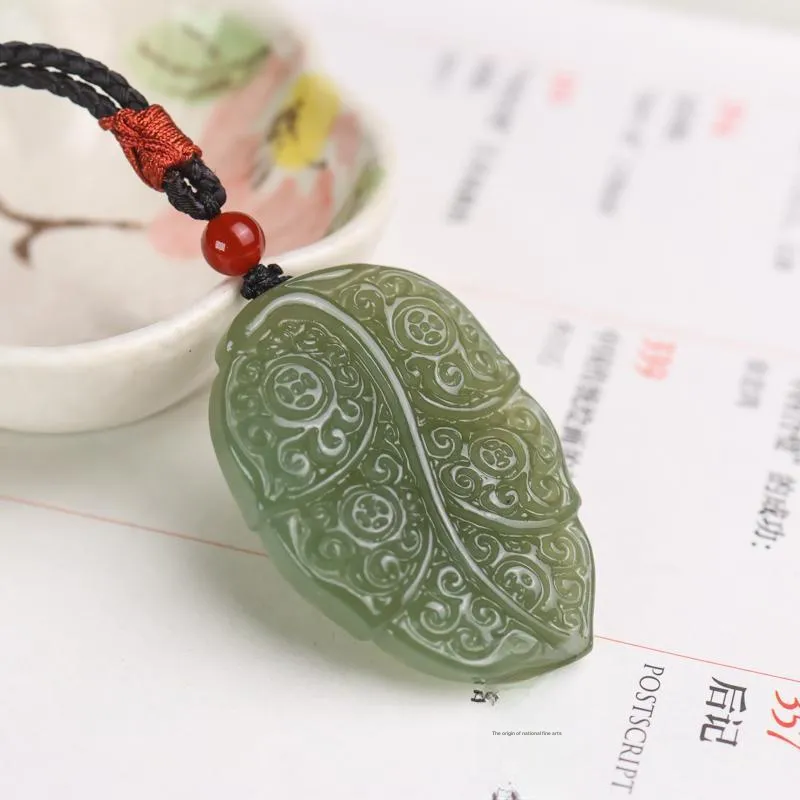 Shujie Hetian Jade Necklaces Pale Greenish White Jade Unisex-4