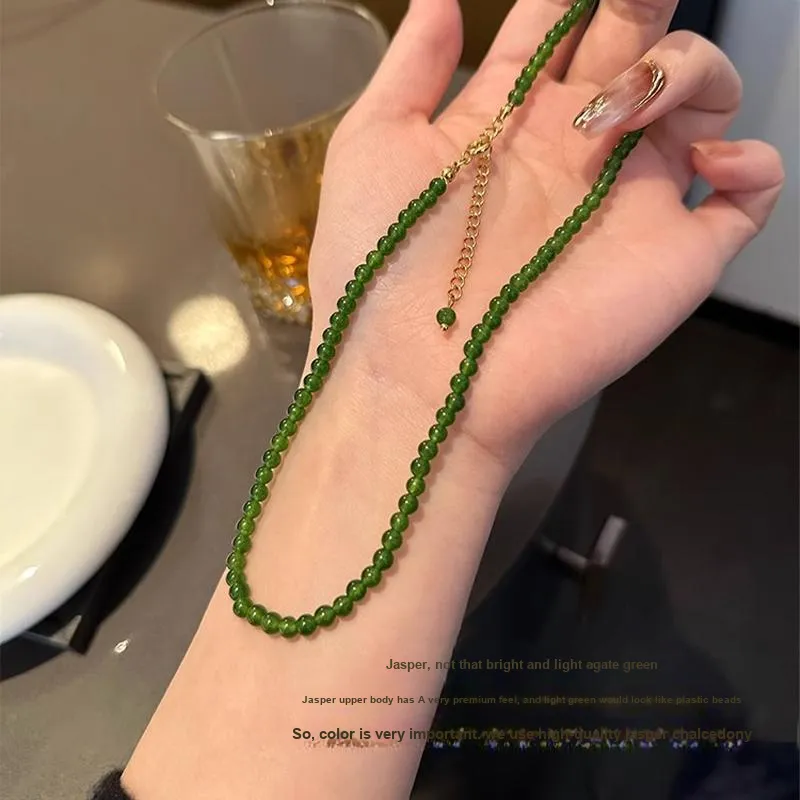 Ostantin Natural Chalcedony Jade Necklaces Women's-1