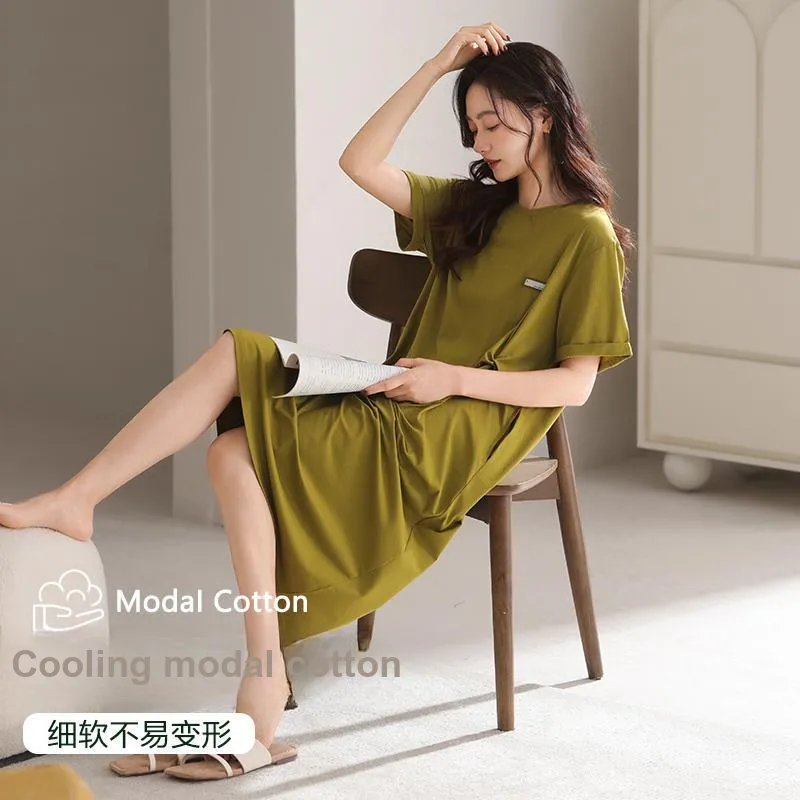 Lan Miao Nightgown Women's Army Green-2