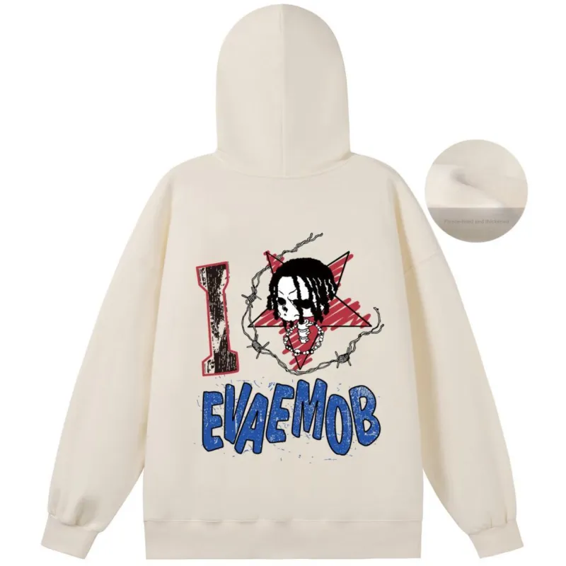 *EVAE+MOB Dreadlocks Model Skull Collection Sweatshirt Unisex-8