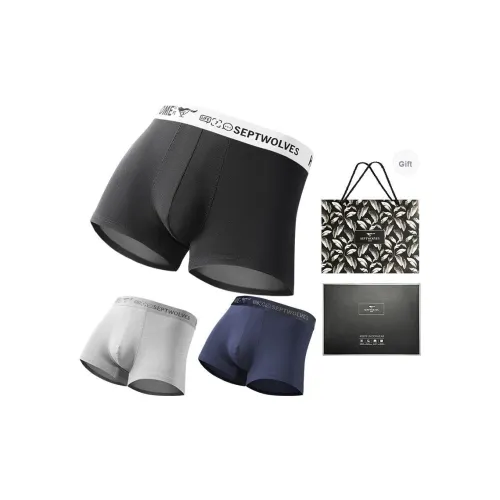 SEPTWOLVES Боксеры Мужские Упаковка из 3 штук + Бесплатная Сумка для покупок