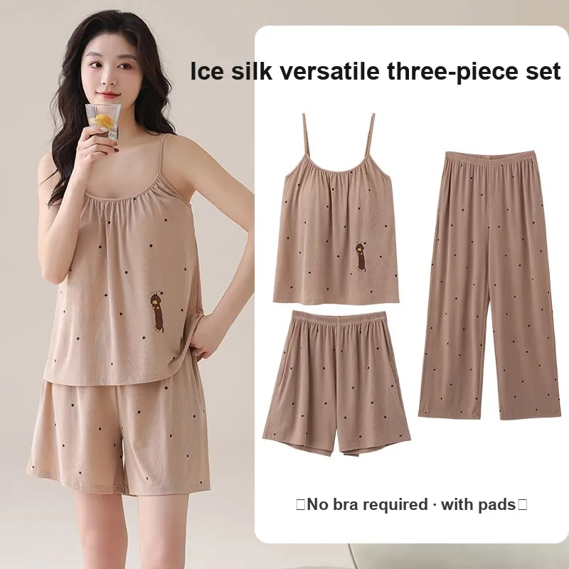 XISHE Pajama Set Women's Light Coffee-1