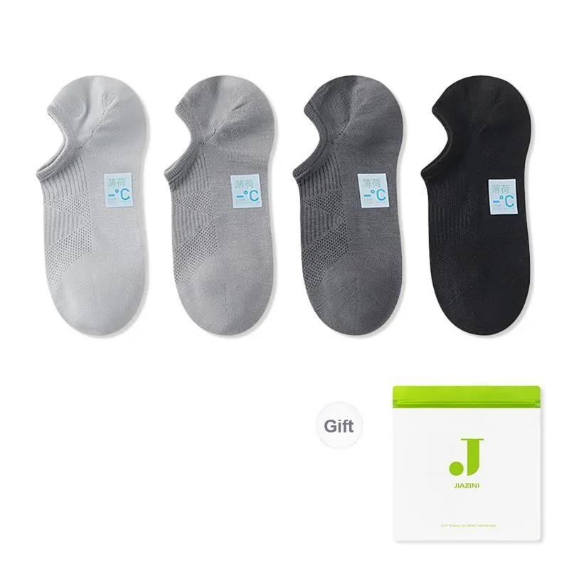 JIAZINI No Show Socks Men's 4 Pack-7