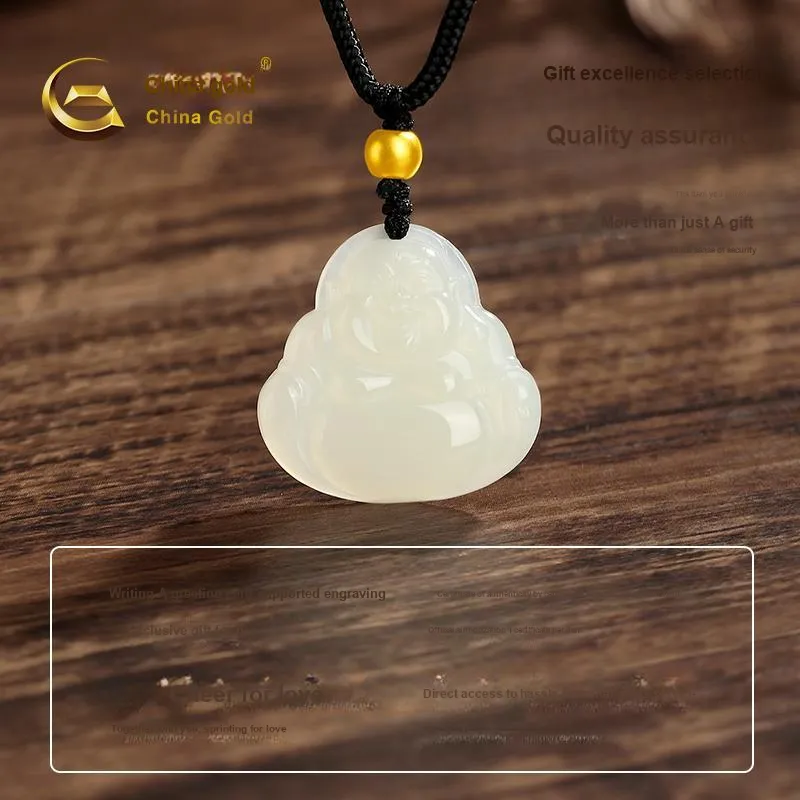 CHINA GOLD Hetian Jade Necklaces White Jade/Pale Greenish White Jade Women's-3