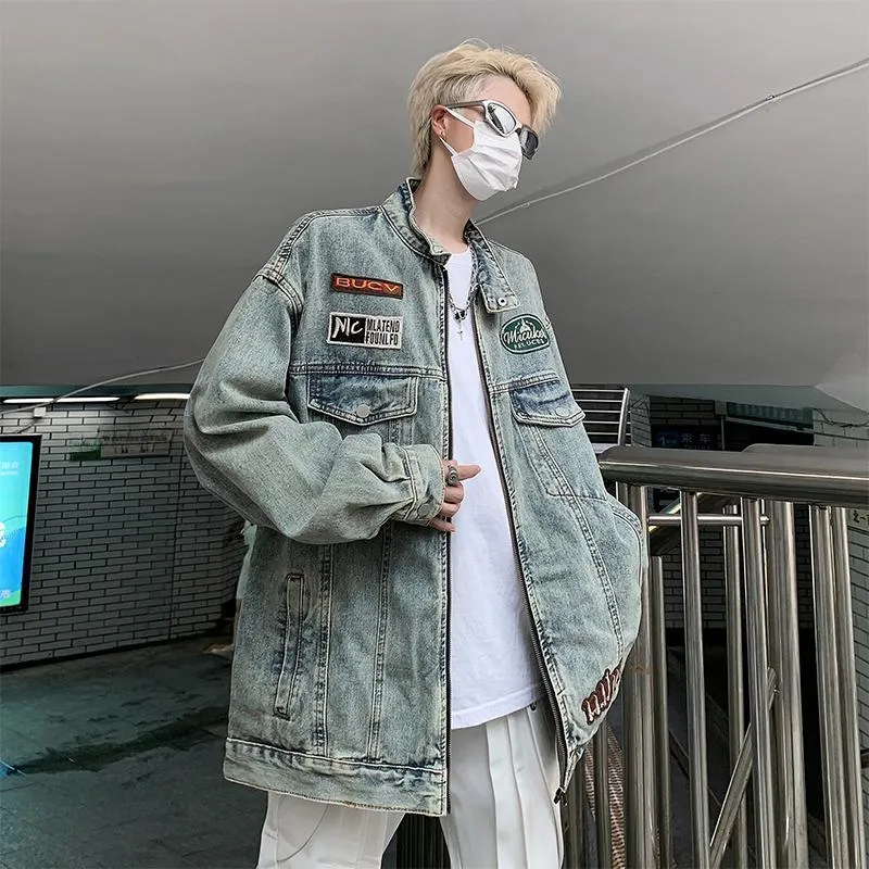 PAINT STAIN Denim Jacket Unisex Blue-4