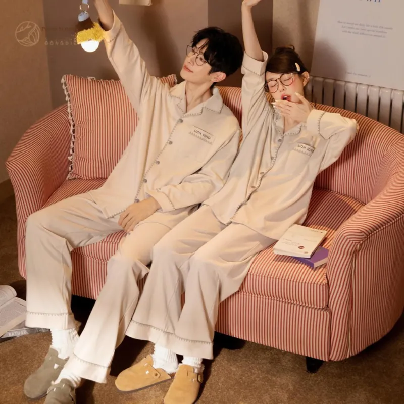 Gongdie x Disney Pajama Set Unisex Light Khaki-9