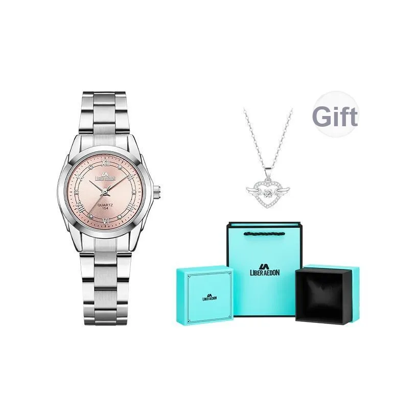 LIBER AEDON Кварцевый механизм розовый циферблат женские часы