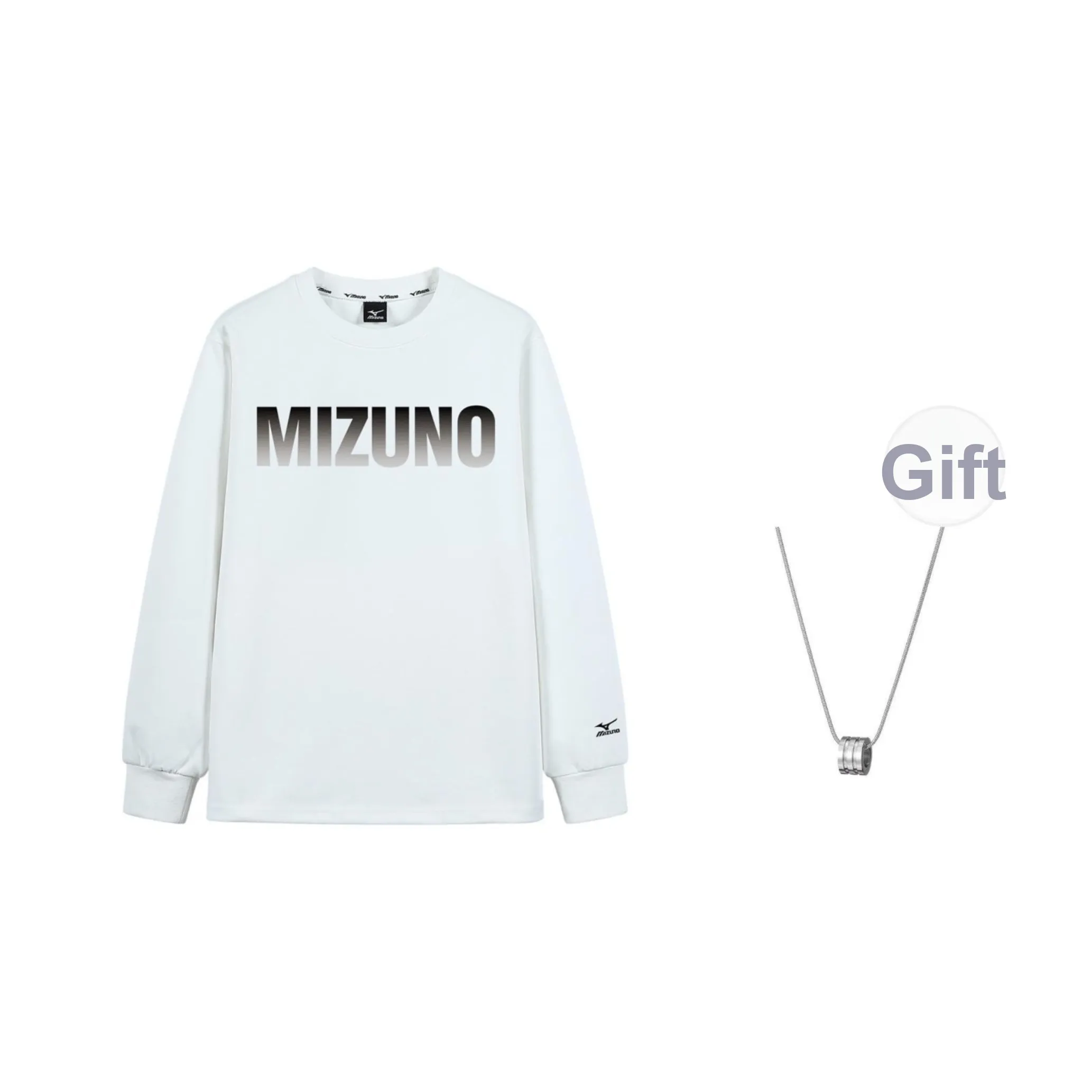 Mizuno Толстовка Мужская Белая В комплекте с ожерельем