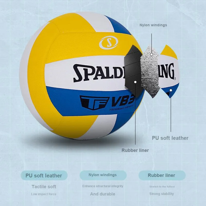 SPALDING TF Collection PU Size 5 Volleyball Unisex Yellow Blue White-3