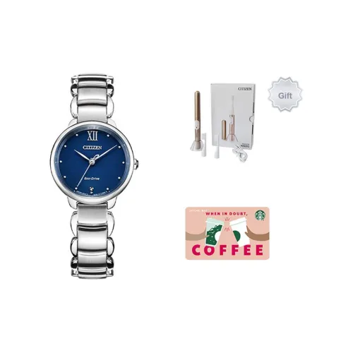 CITIZEN Ecology Drive Collection Светильник Кварцевый механизм Нержавеющая сталь Ремешок Часы Женские Часы Синий циферблат