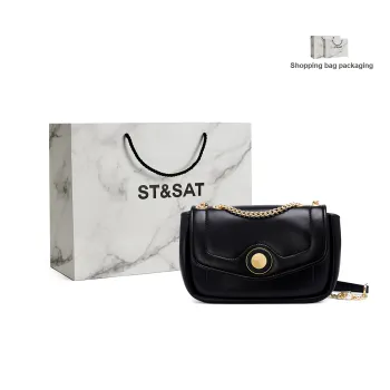 ST&SAT Cow Leather Crossbody Bag, Small Square Bag, Shoulder Bag Medium Size Women's Multicolor