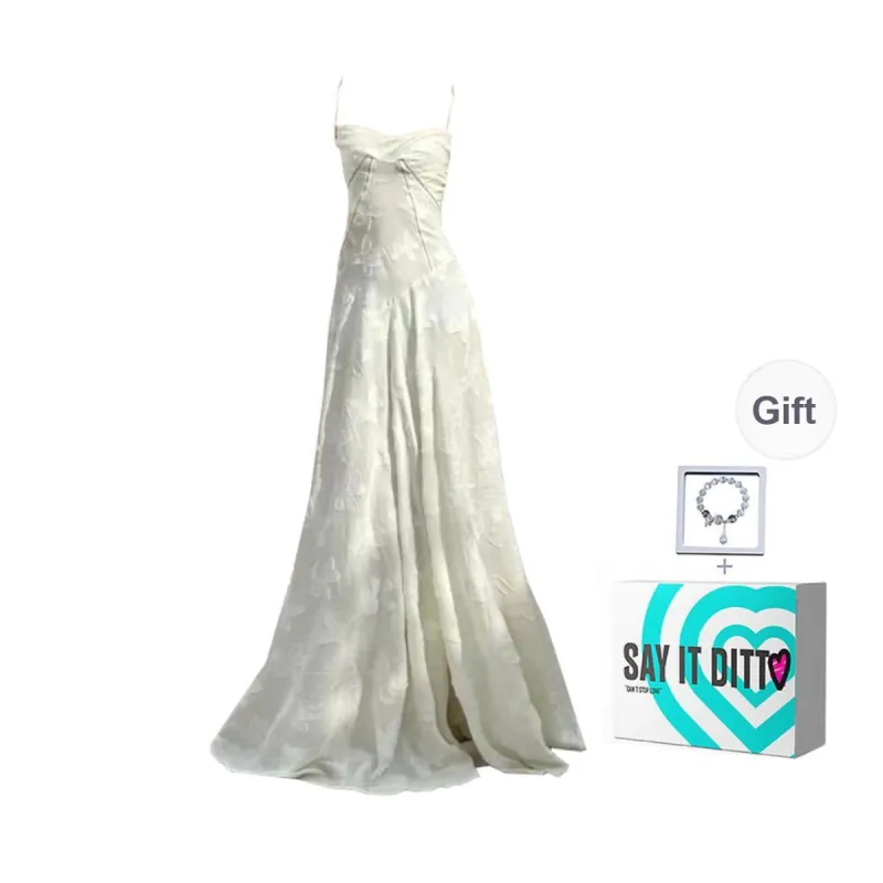 TORIGHT Slip Dress Women's White+Bowknot Hair Tie Comes With-7