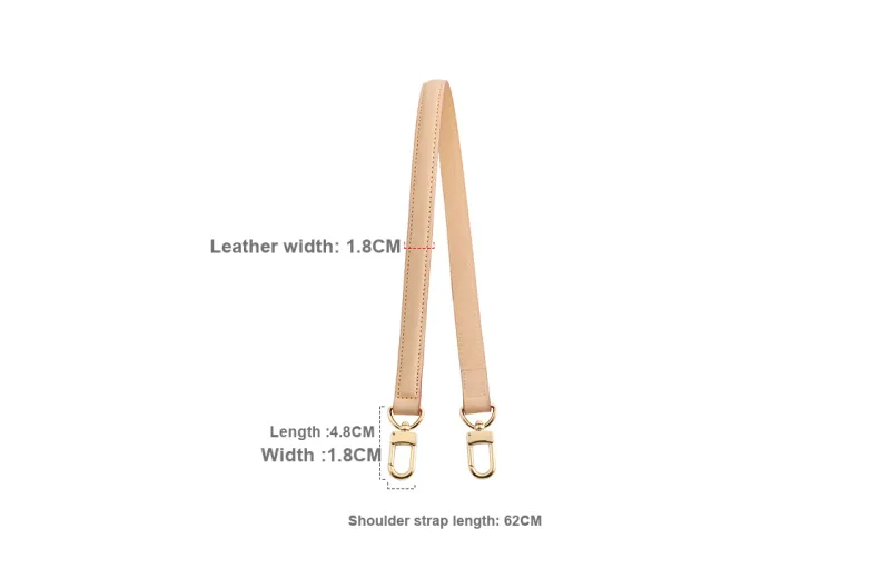 Ingenuity Handmade Cow Leather Bag Straps Women's Brown-3