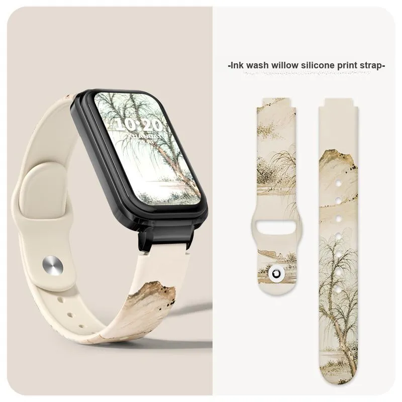 CHUANGYIDA Red Beige Compatibility Watch Band 145~190mm Silicone Material-5