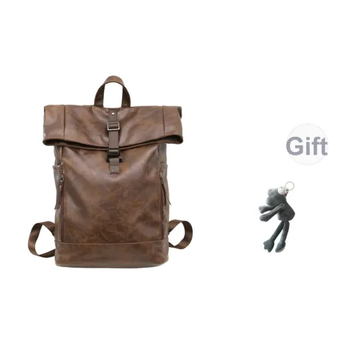 KAMLUI ПУ (полиуретан) Рюкзак Стандартный Унисекс Кофейный Коричневый Черный