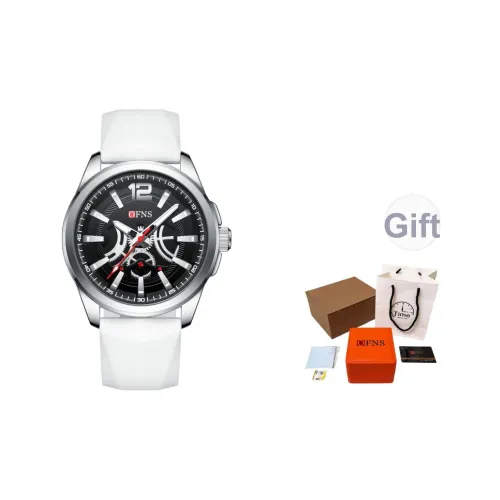 OFNS Студенческий Pointer Мужские Кварцевые Часы Кварцевый Механизм Силиконовый Ремешок Часы Мужские Черный Циферблат