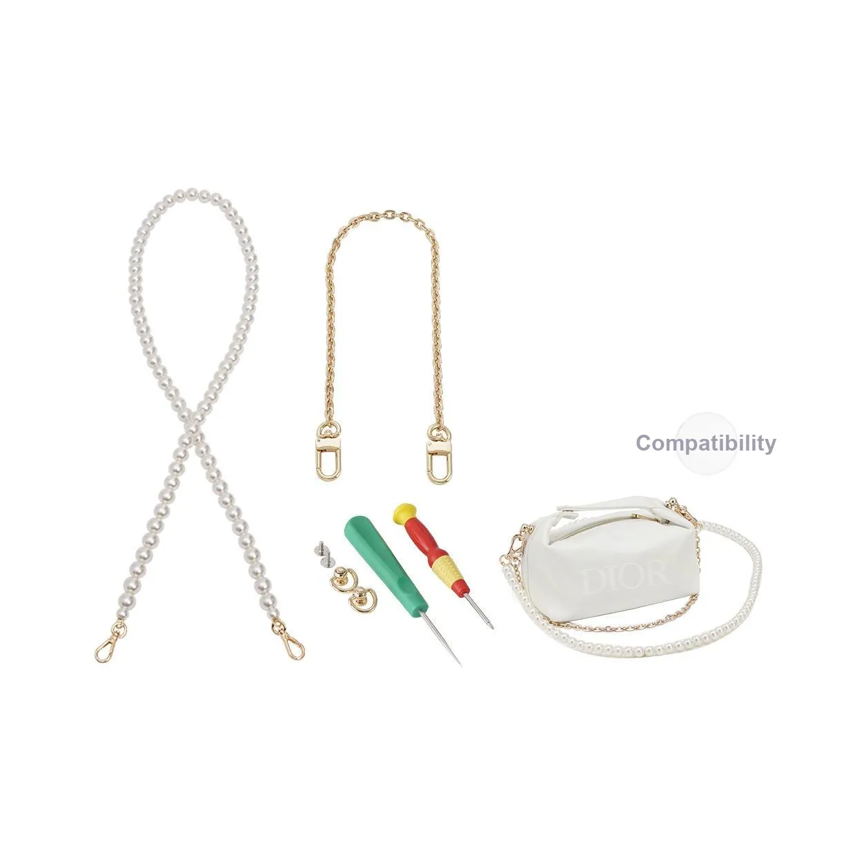 Lan Bao Fan Синтетический Жемчужный Сумка Аксессуар Женская Белый Золотой