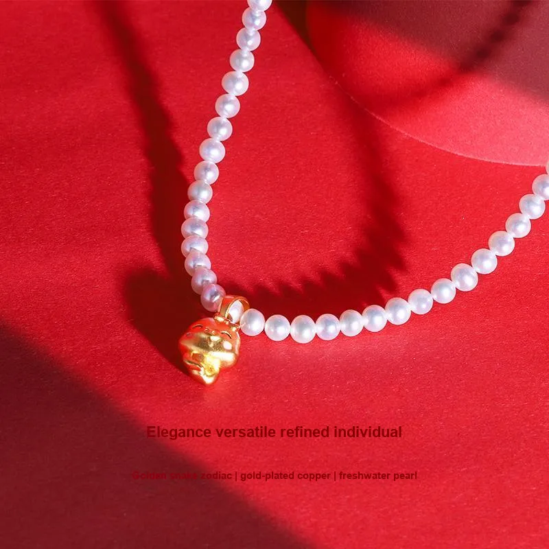 IDOKAWA Freshwater Pearl Necklaces Women's Gold White-1