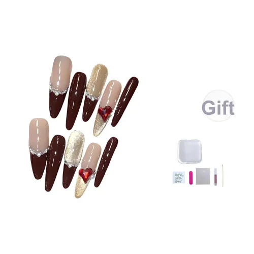 A Few More Cute Романтический Kingdom Ручной Съемный False Nail Длинный Заостренный Красный Jump Цвет Coquette