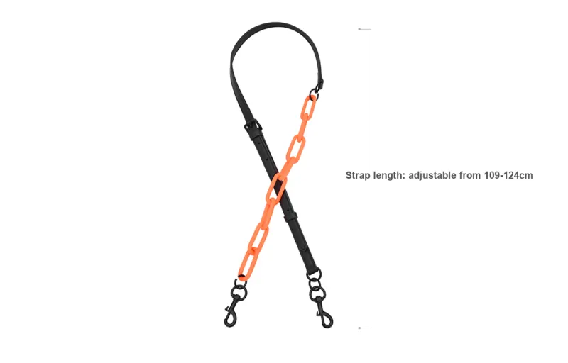 GUYI Acrylic With Cow Leather Bag Accessory Unisex Black/Orange-9
