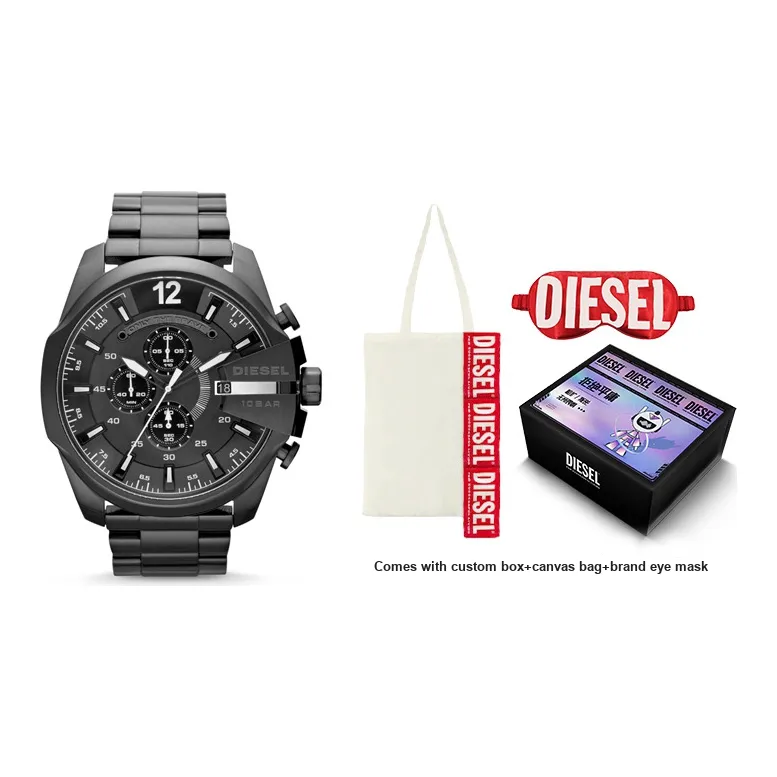 DIESEL Мужские наручные часы кварцевый механизм стальной ремешок 51*59*13 мм черный циферблат