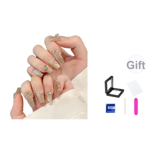 XNTX Ручной Ножной Патч False Nail Trapezoidal Розовый Телесный Coquette