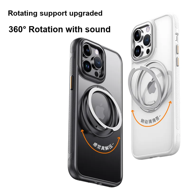 MOWEITU PC Material 360 Magnetic Stand Phone Cases Compatibility IPhone Apple 13/13 Pro/14/15/16 Solid Color-16