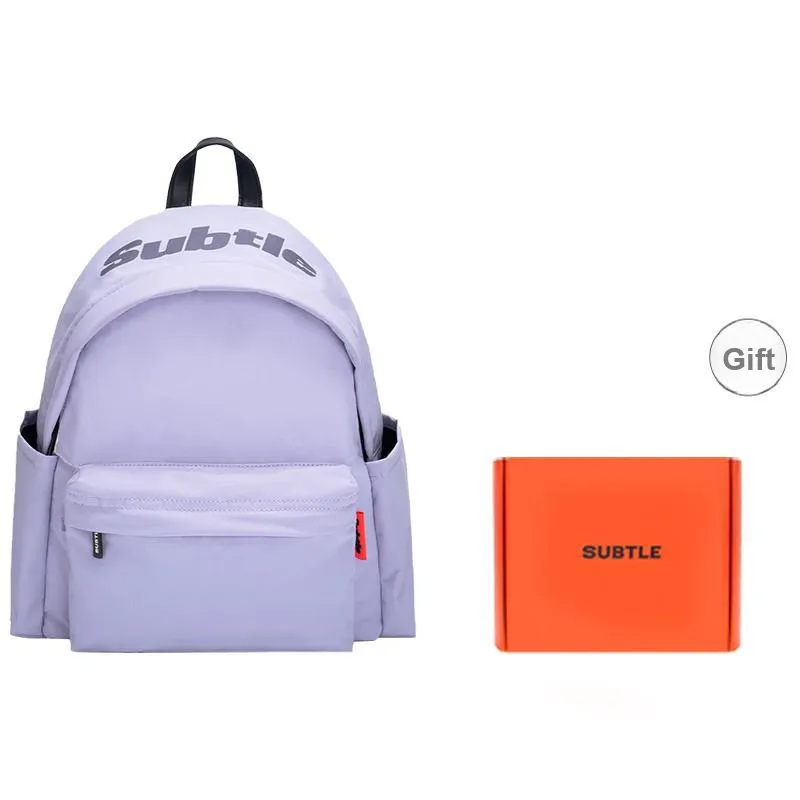 Subtle Nylon Backpack Trumpets Unisex Wood Brown, Mint Purple, Black, Peach Pink-3