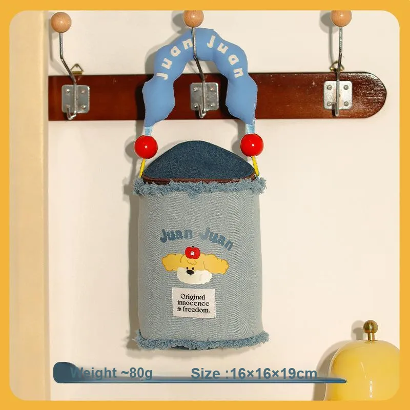 Gentle Welcome Upright Denim Makeup Bags Retractable Portable-5