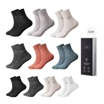 SEPTWOLVES Mid Calf Socks Men's Box Of 10 Packs Mixed Color