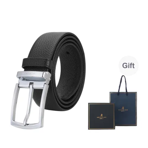 MEXICAN Alloy Pin Buckle Cow Leather Leather Belts Men's Width 3.5CM