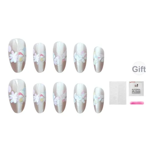 JIABITU Nail Art Патч Гора Цветочный дизайн Романтический False Nail Овал Градиентный Jump Цвет Китайский стиль 14mm