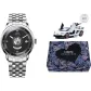 Black Dial Silver Steel Band