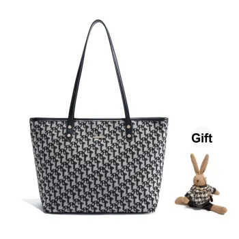 CORALDAISY Fabric, Synthetic Leather Tote Bag, Shopping Bag, Shoulder Bag Women's Mousse Black