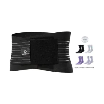 RIGORER Back Support Braces Warm Protective Rehabilitation Compression Black Polyester Rubber Unisex