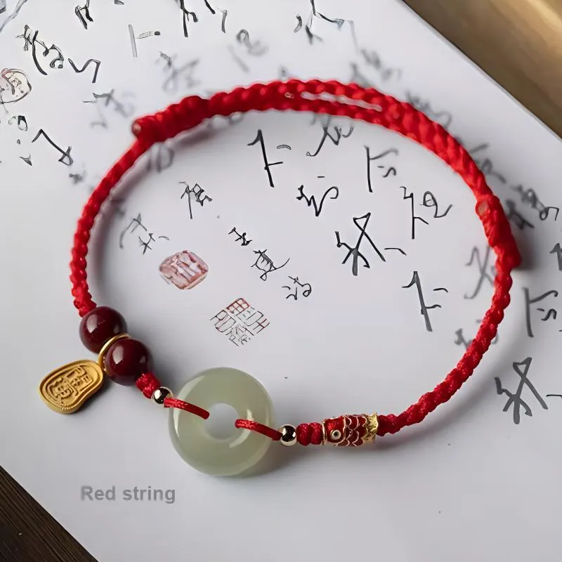 Andaozi Hetian Jade Bracelets Pale Greenish White Jade Unisex-2
