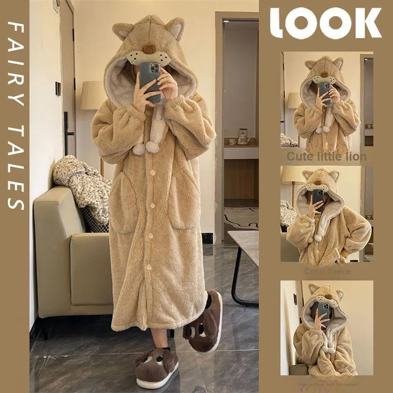 O'MESIK Sleep Robe Women's Khaki-1