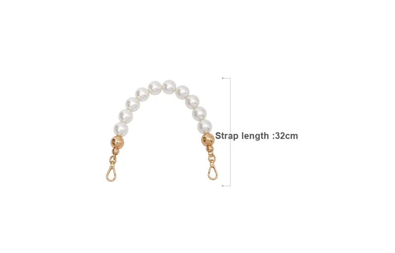 GUYI Metal Bag Accessory Pearl Chain Women's Gold-Tone-1