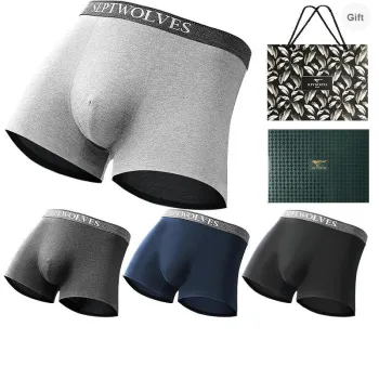 SEPTWOLVES Underpants Men's 4 Piece Gift Box Set+Free Shopping Bag
