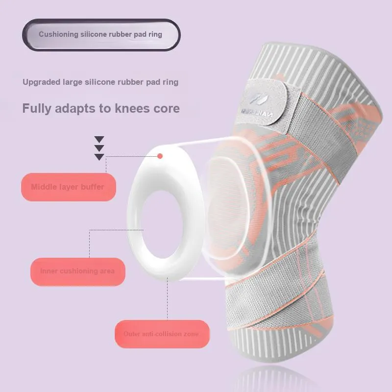 NAILEKESI Badminton Basketball Running Unisex Nylon Latex Thread Elastane Silicone Knee Pads-3