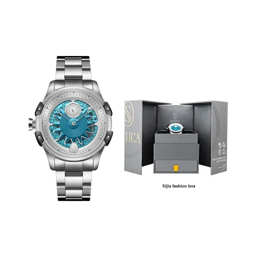 SNIICA Автоматический Механический Механизм Мужские Часы Da Vinci Collection 43 мм Синий