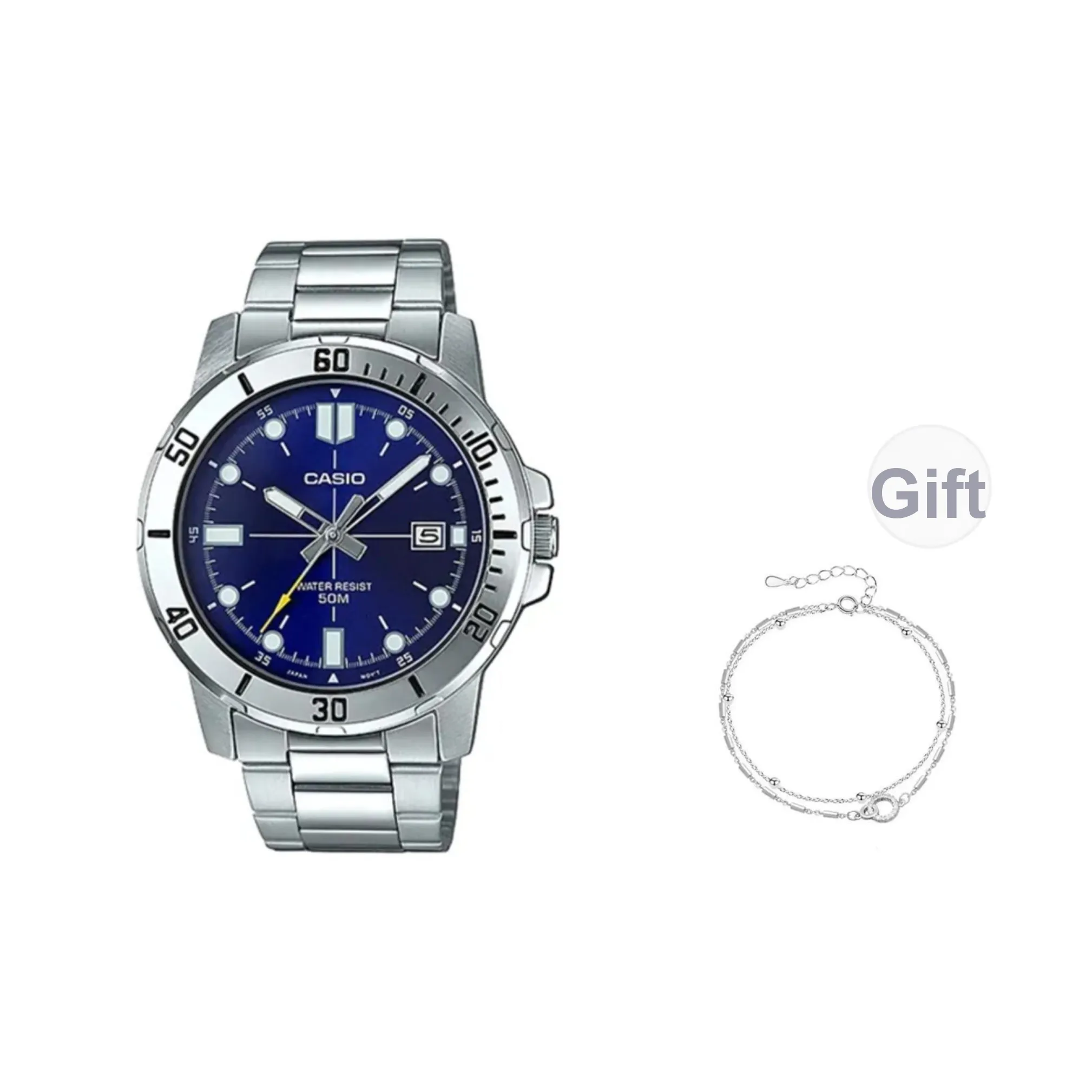 CASIO Кварцевый механизм Часы Женские Синий циферблат